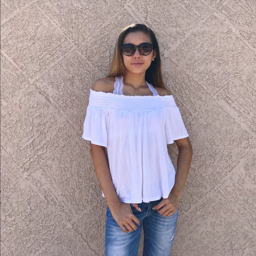 White off the shoulder top